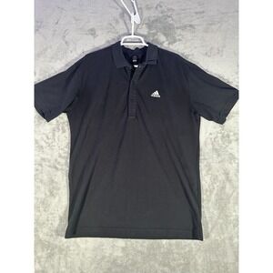 Adidas Polo Shirt Classic Fit Short Sleeve Collared Casual Black Men's M‎
